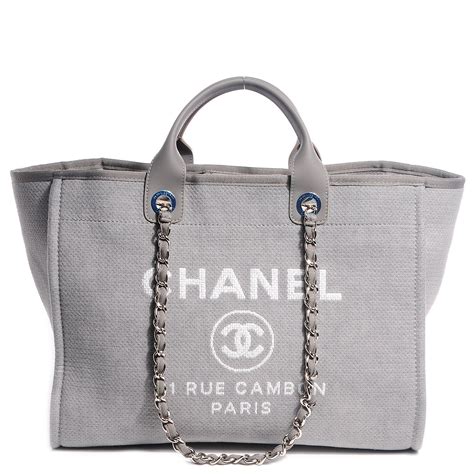 chanel dark grey bag|Chanel canvas tote bag.